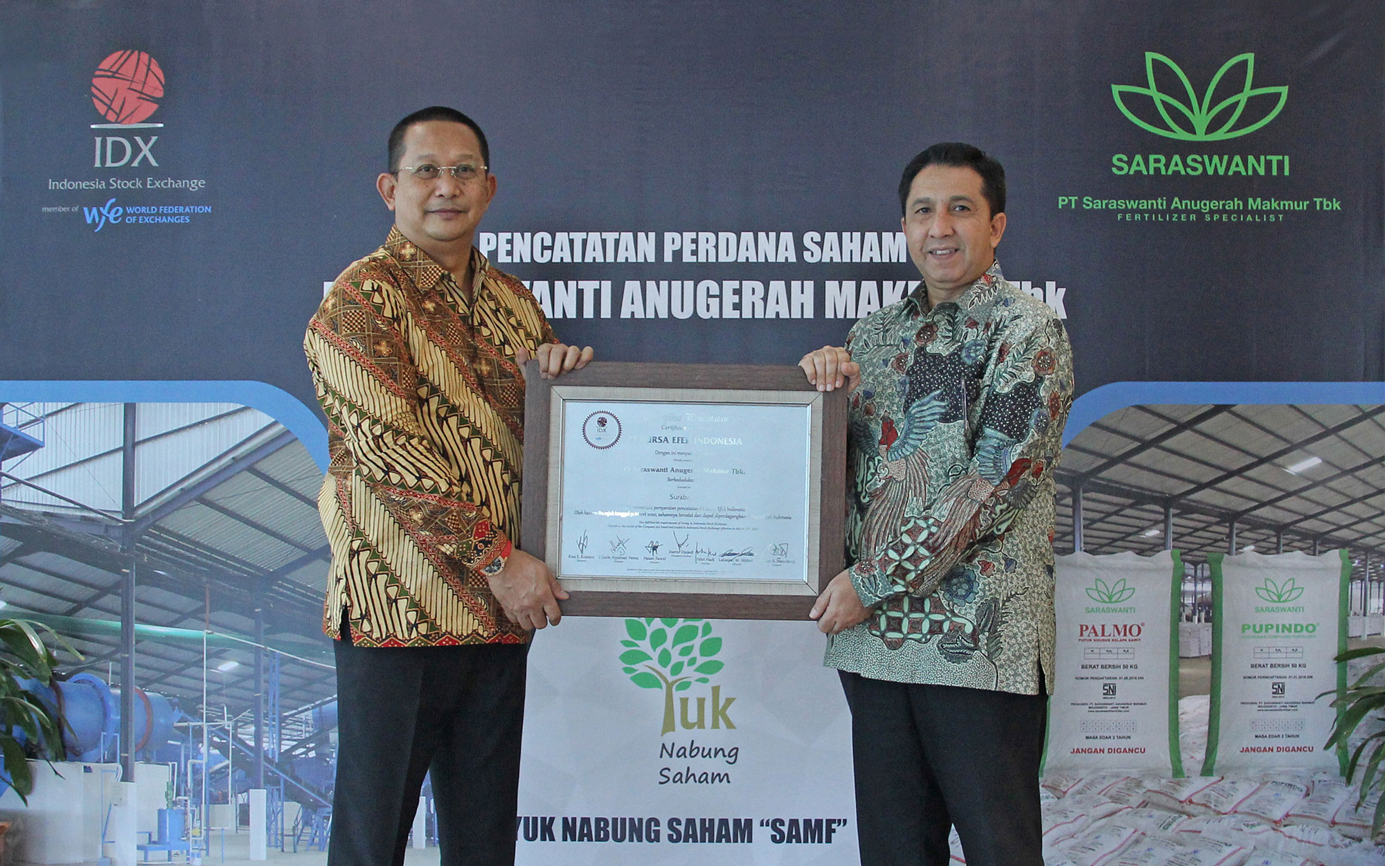 T Saraswanti Anugerah Makmur Tbk Listed its Initial Shares on the Stock Exchange